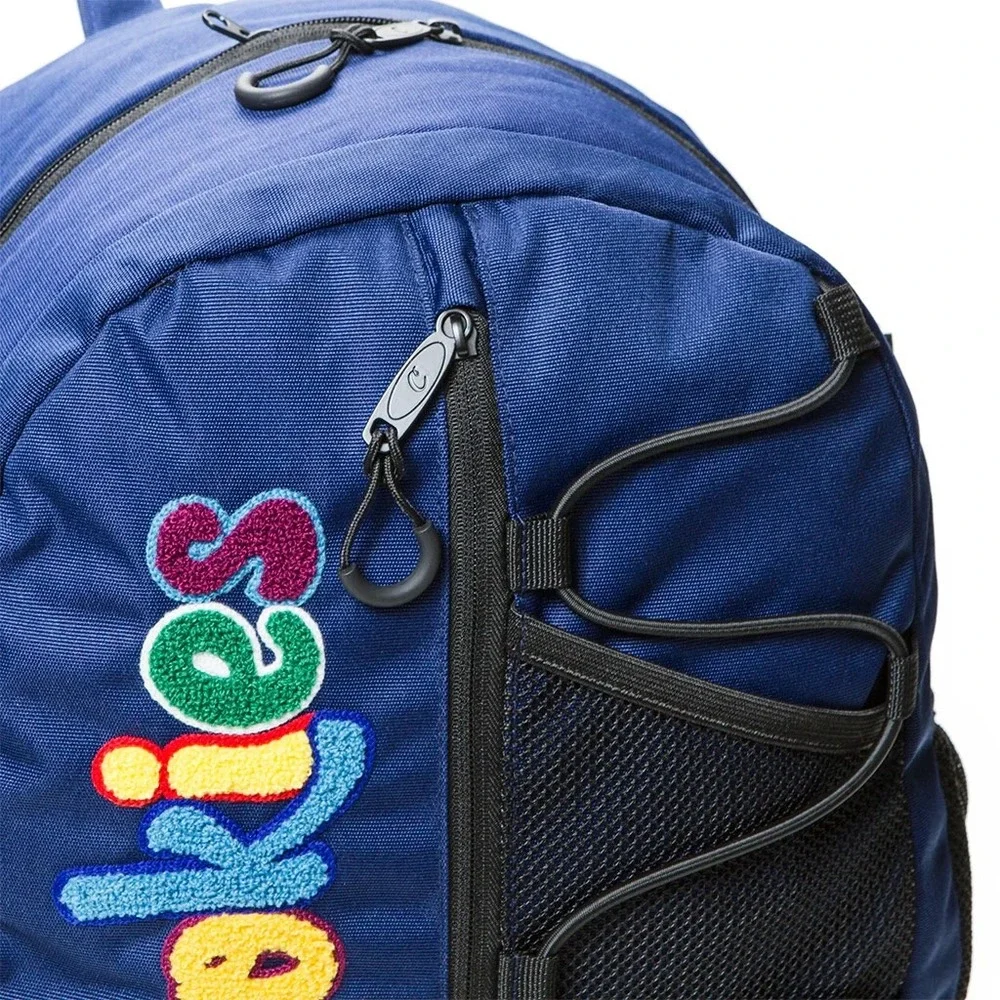 Cookies SF Blue Backpack Rainbow Chenille Logo‎ Padded Bungee Streetwear Bag NWT